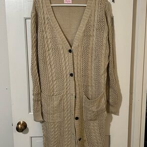 Pink Lily Cable Knit Cardigan